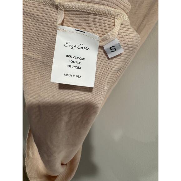 Enza Costa Sleeveless Scoop Neck Maxi Slip Dress Beige Women's Size Small - Picture 6 of 6